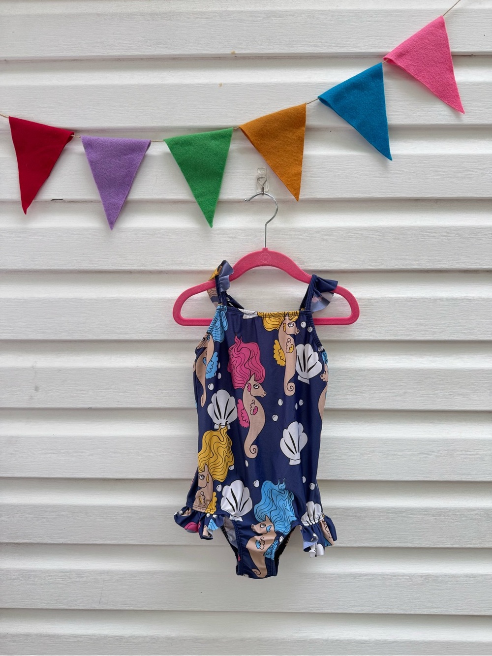 Mini Rodini Kids Navy Mermaid One-Piece Swimsuit